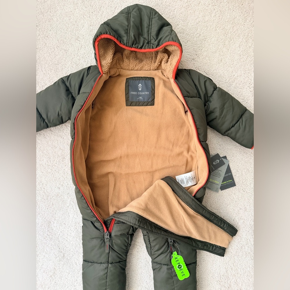 Free Country Green Puffer Snowsuit - Picture 7 of 16